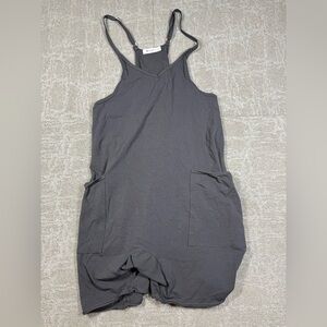 Oufeiya Casual Pocket Short Romper Gray Womens Size 4 Small